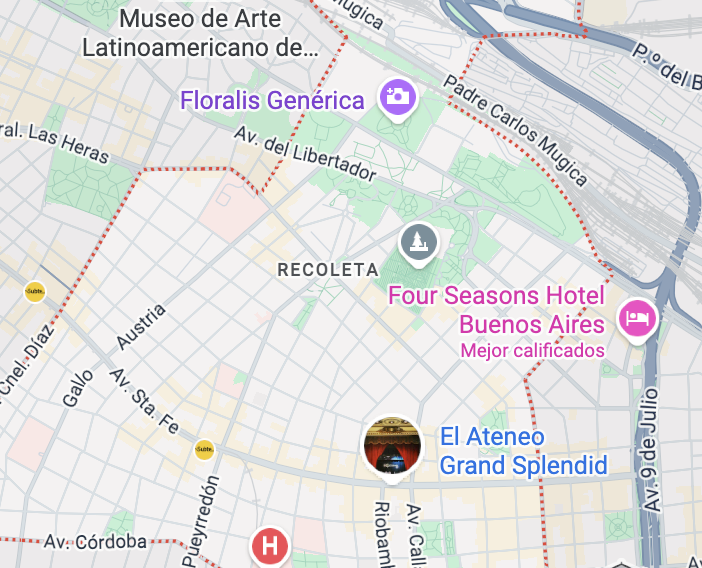 Mapa de Recoleta, Buenos Aires